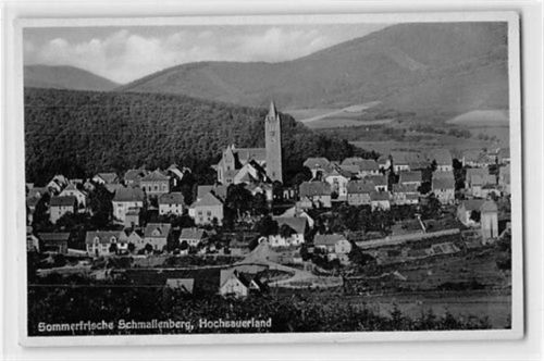 Schmallenberg Schmallenberg, Hochsauerland. Gesamtansicht mit Kirche gelaufen. Leichter Stempeldurchdruck, sonst gut erhalten