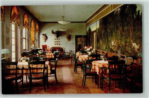 Niederwald Hotel Jagdschloss Niederwald Gesellschaftshalle Bild Geweih