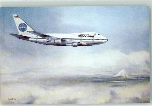 Clipper arrives over Tokyo after flying nonstop from Los Angeles 1976 Boeing 747SP , sign. John T. McCoy
