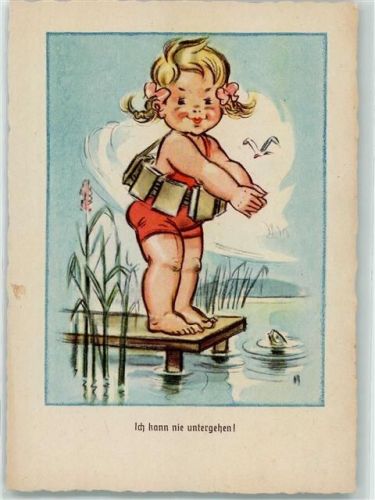 Kind mit einer Schwimmweste AK