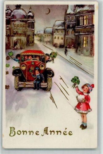 1935 Bonne Annee Golddruck Kinder HWB Serie 3116 AK