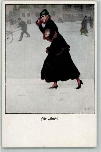 Serie VII Nr. 7 sign. Wennerberg - Frau mit Liebesgaben