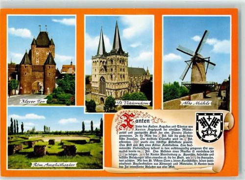 Xanten Klever Tor St. Viktorsdom alte Mühle Röm. Amphitheater Wappen