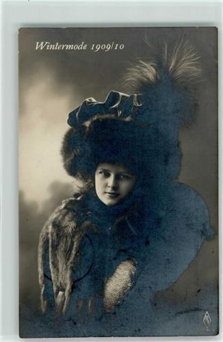 Wintermode 1909/10 Hutmode AK