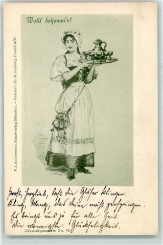 1903 Kellnerin Wein Verlag Ackermann Nr. 76 AK