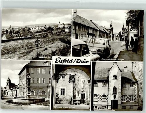 Eisfeld August Bebel Straße Auto Platz des Friedens Eingang zum Schloss Schlosshof
