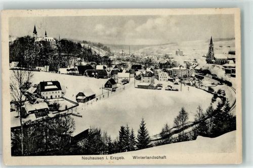 Neuhausen Bahnpost Chemnitz Neuhausen Zug 1314 15.1.1936 Winter