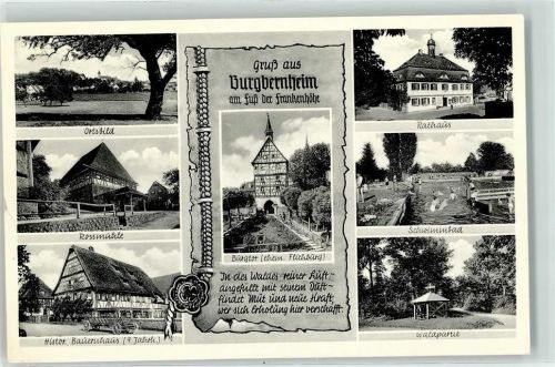 Burgbernheim Rathaus Schwimmbad Rossmühle Histor. Bauernhaus Schwimmbad Bugtor