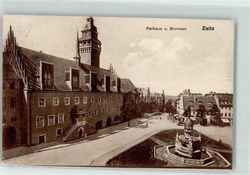 Zeitz 1919 Rathaus Brunnen