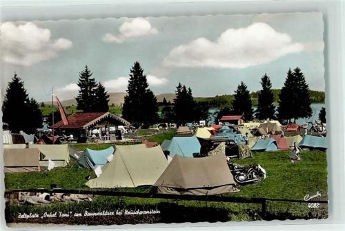 Schwangau Zeltplatz Onkel Toni Bannwaldsee Camping Auto Motorrad Zelt Fahne Hütte