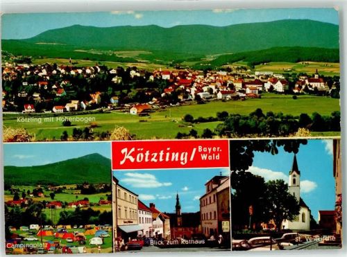 Bad Kötzting m. Hohenbogen Campingplatz Blick zum Rathaus St. Veitkirche