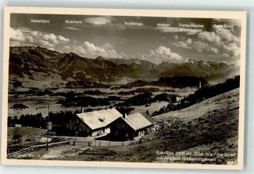 Ofterschwang Eck Alpe Blick in`s Oberillertal mit Algäuer Hochgebirgskranz