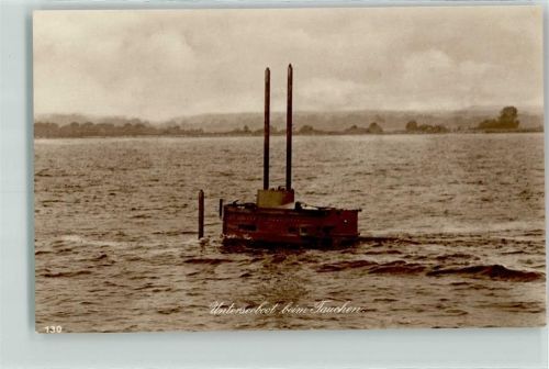 U-Boot beim Tauchen AK U-Boot 1915 Foto AK
