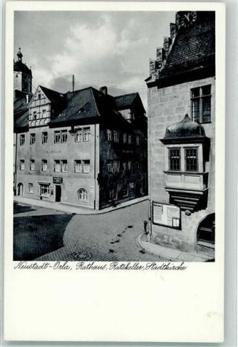 Neustadt Rathaus Info-Tafel Gasthaus Ratskeller Stadtkirche