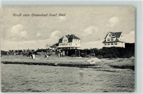 23999 O2401 Insel Poel - Gruss vom Osteebad Strand Strandkorb Fahne