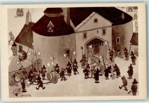 1933 sign. Jean Dratz Picturesque Belgium - the primitive gangsters in Old Belgium Comic