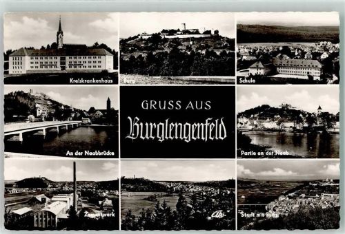 93133 W8412 Burglengenfeld - Kreiskrankenhaus Schule an der Naabbrücke Zementfabrik