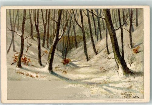 1900 Düsseldorfer Künstler Kartenverlag sign. F. fuchs - Winterlandschaft
