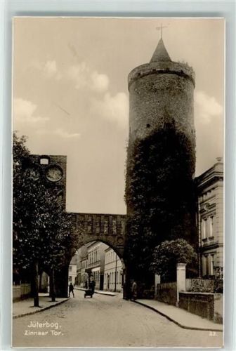 14913 O1700 Jüterbog Foto AK Zinnaer Tor Turm
