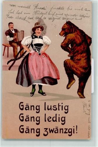 1912 Bär Tracht Ziehharmonika