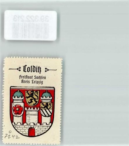 Colditz Vignette Wappen Freistaat Sachsen Kreis Leipzig