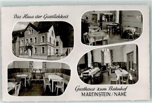 55627 W6574 Martinstein Foto AK Gasthaus zum Bahnhof Das Haus der Gastlichkeit Gastraum