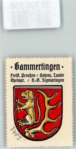 72501 W7487 Gammertingen Vignette Wappen Kaffee Hag ca. 1920-1940 Hund Geweih