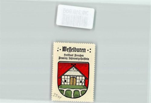 25764 W2244 Wesselburen Vignette Wappen Bauernhaus Kaffee Hag Nr. 44