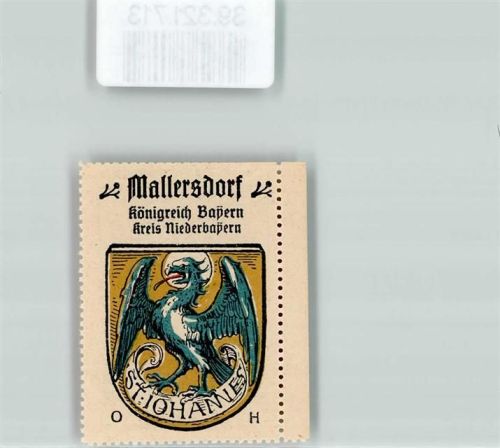 Mallersdorf-Pfaffenberg Vignette Wappen Königreich Bayern Kreis Niederbayern
