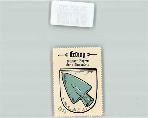 Erding Wappen Kaffee Hag Nr. 16 ca. 1920-1940 Blaue Pfugschar