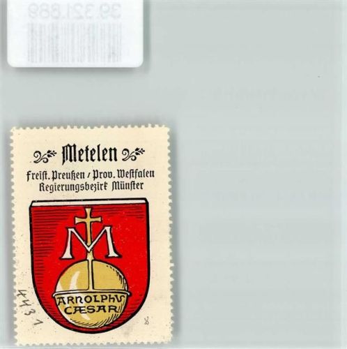 Metelen Vignette Wappen Freist. Preußen Prov. Westfalen Regierungsbezirk Münster