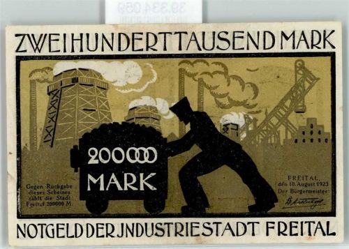 Freital Notgeld Geldschein Zweihundertausend Mark