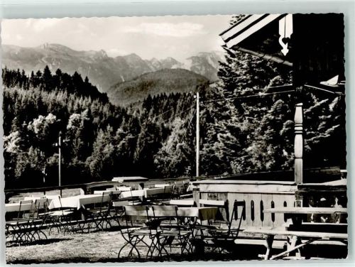 Waldherralm Foto AK Hüttenstempel Benediktenwandgruppe