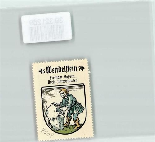 Wendelstein Wappen Kaffee Hag Nr. 78 ca. 1920-1940 Blauer Mann Felsbrocken