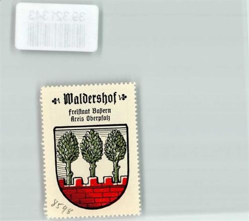 Waldershof Vignette Wappen Freistaat Bayern Kreis Oberpfalz