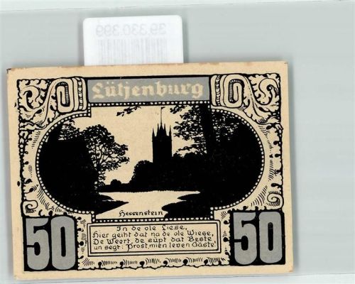 Lütjenburg Notgeld 50 Pfennig Holsteinische Schweiz Hessenstein