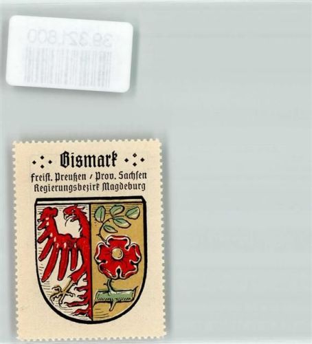 Bismark Vignette Wappen Freist. Preußen Prov. Sachsen Regierungsbezirk Magdeburg
