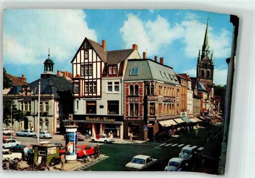 Peine Markt Altes Rathaus Jacobikirche Breite Strasse Litfaßsäule VW Käfer Fahrrad