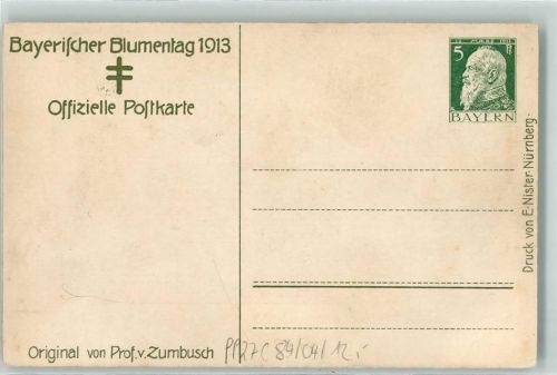Bayerischer Blumentag 1913 sign Prof. v. Zumbusch