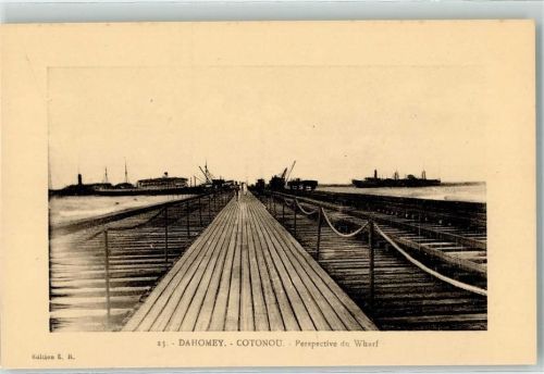 Cotonou Perspective du Wharf Schiff Eisenbahn