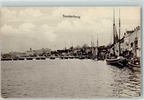 Sonderburg Sonderborg 1909 - Hafen Schiff Boot