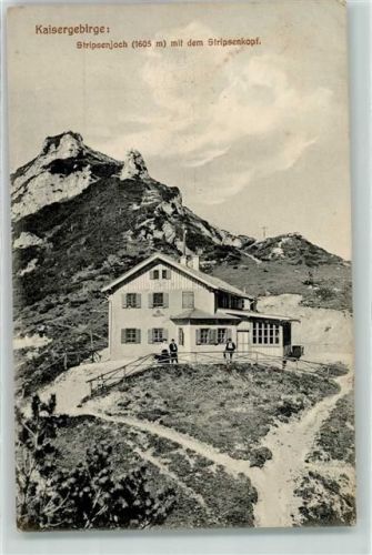 Kirchdorf 1911 Stripsenjoch mit dem Stripsenkopf Kaisergebirge Hüttenstempel