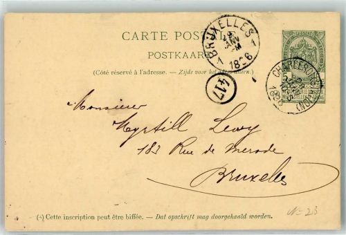 Charleroi 1896 Ganzsache