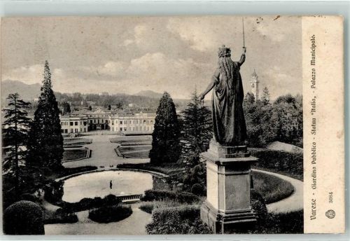 Varese 1907 Giardino Pubblico Statua Italia Palazzo Municipale