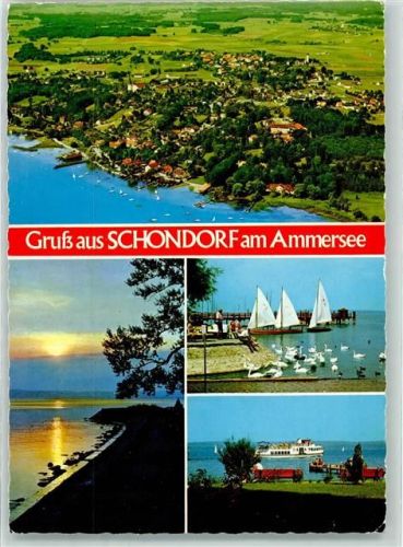 Schondorf Ammersee Segelboote Schwäne Ausflugsschiff