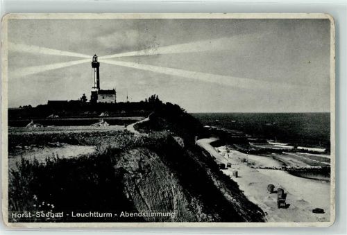 Seebad Horst Leuchtturm Abendstimmung Strandkorb