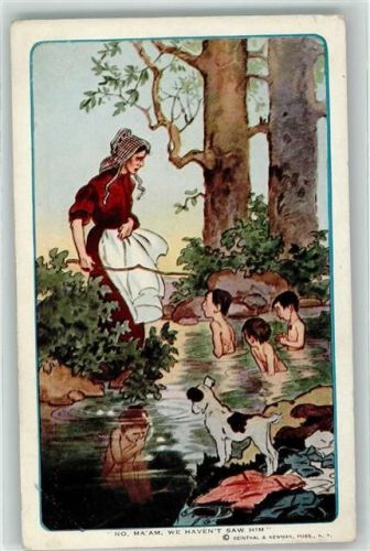 Kinder baden - No, Mam, we havent saw him