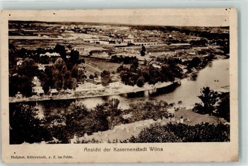Wilna 1918 Ansicht der Kasernenstadt Feldpost
