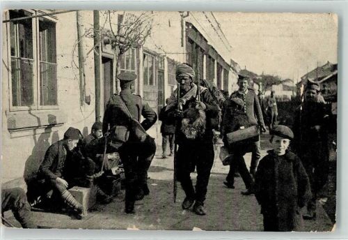 1916 Völkergemisch in einer mazedonischen Stadt Uniform Stiefelputzer