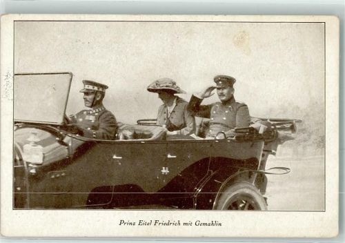 916 mit Gemahlin Militärfahrzeug Feldpost